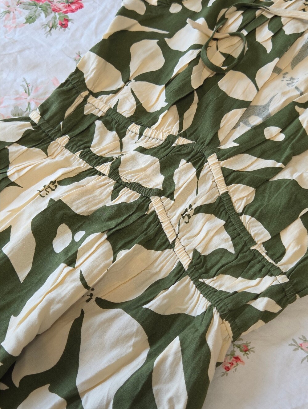 NEW ​Patrons of Peace Floral V Neck Corset Style Ruffle Maxi Dress Sz S 🌿 - Picture 4 of 16